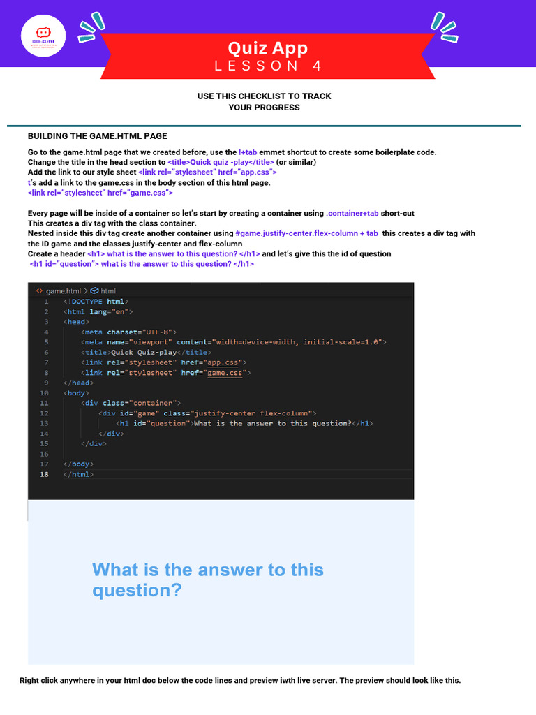 Lesson 4 Notes For HTML CSS JS Projects Course 2025 | PDF