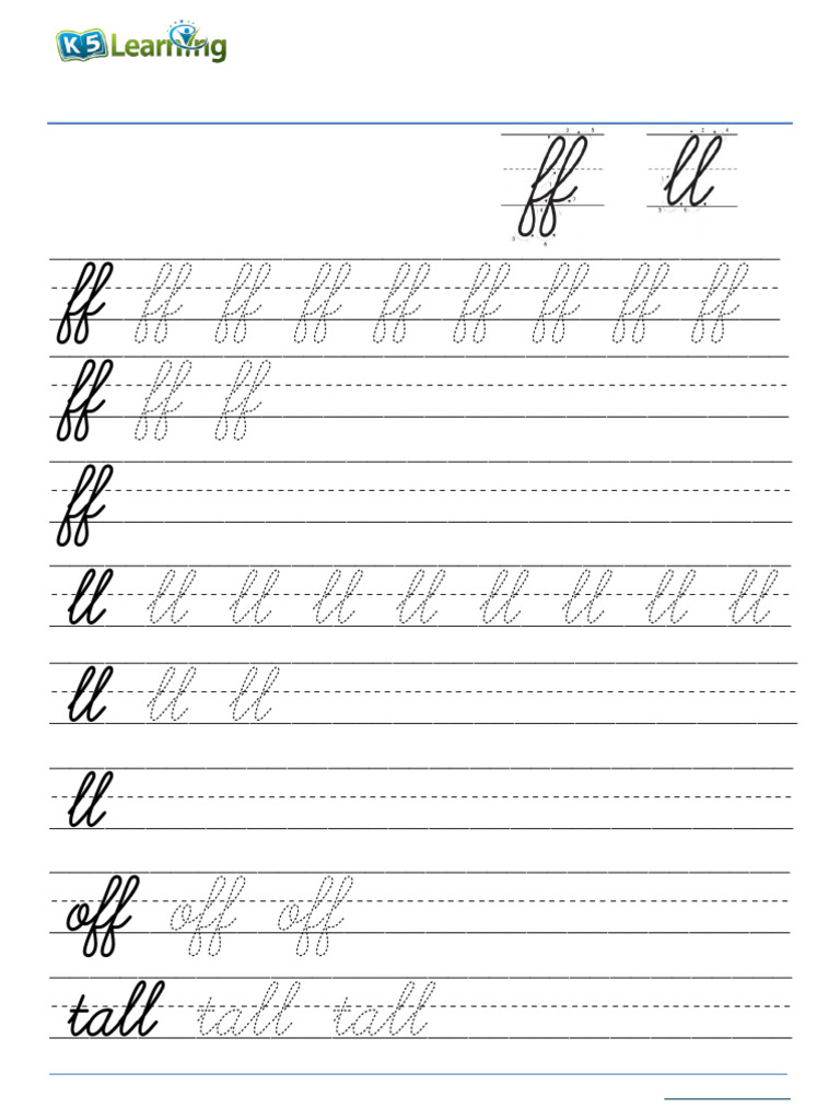 Cursive Letter Joins FF LL | PDF
