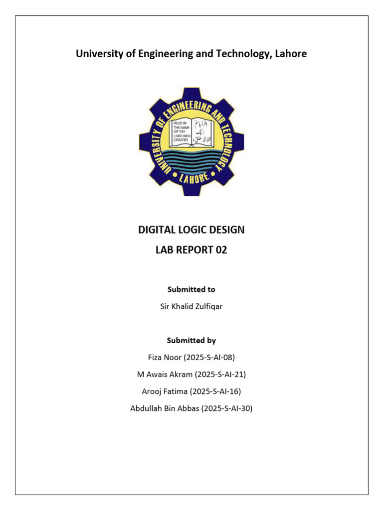 Dld Lab2 Report | PDF | Field Programmable Gate Array | Electronic Design