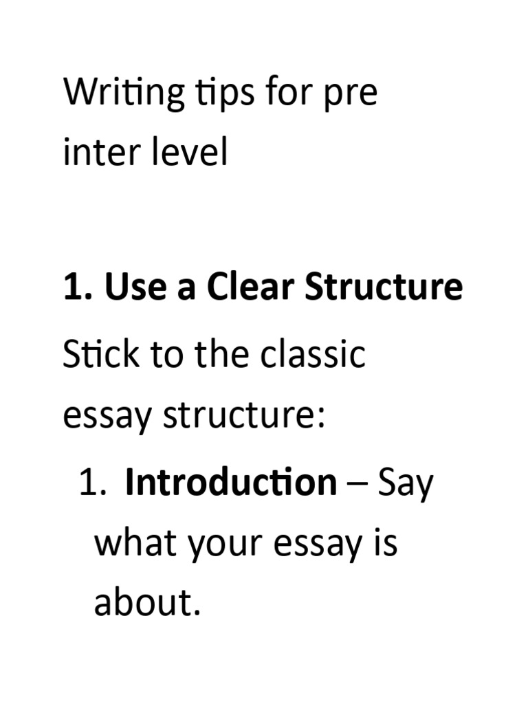 Writing Tips For Pre Inter Level | PDF