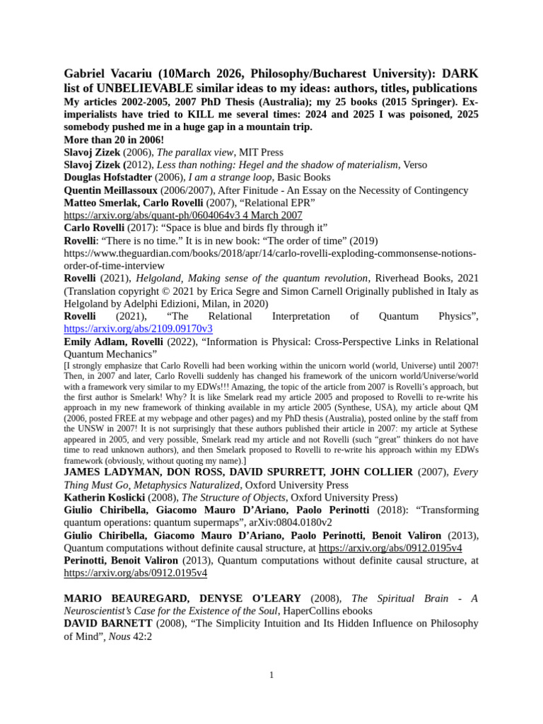 Gabriel Vacariu (2006 - 10march 2026), DARK List Authors, Titles ...
