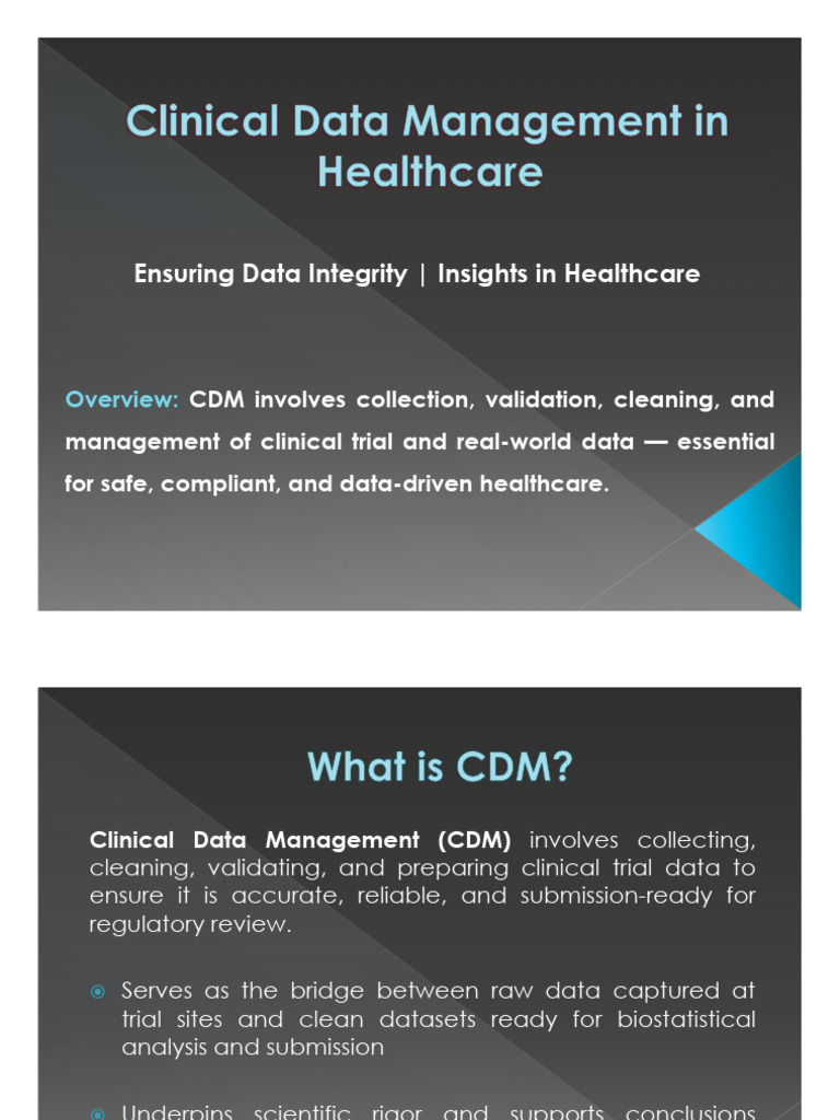 Clinical Data Management in Healthcare | PDF | Information Science ...
