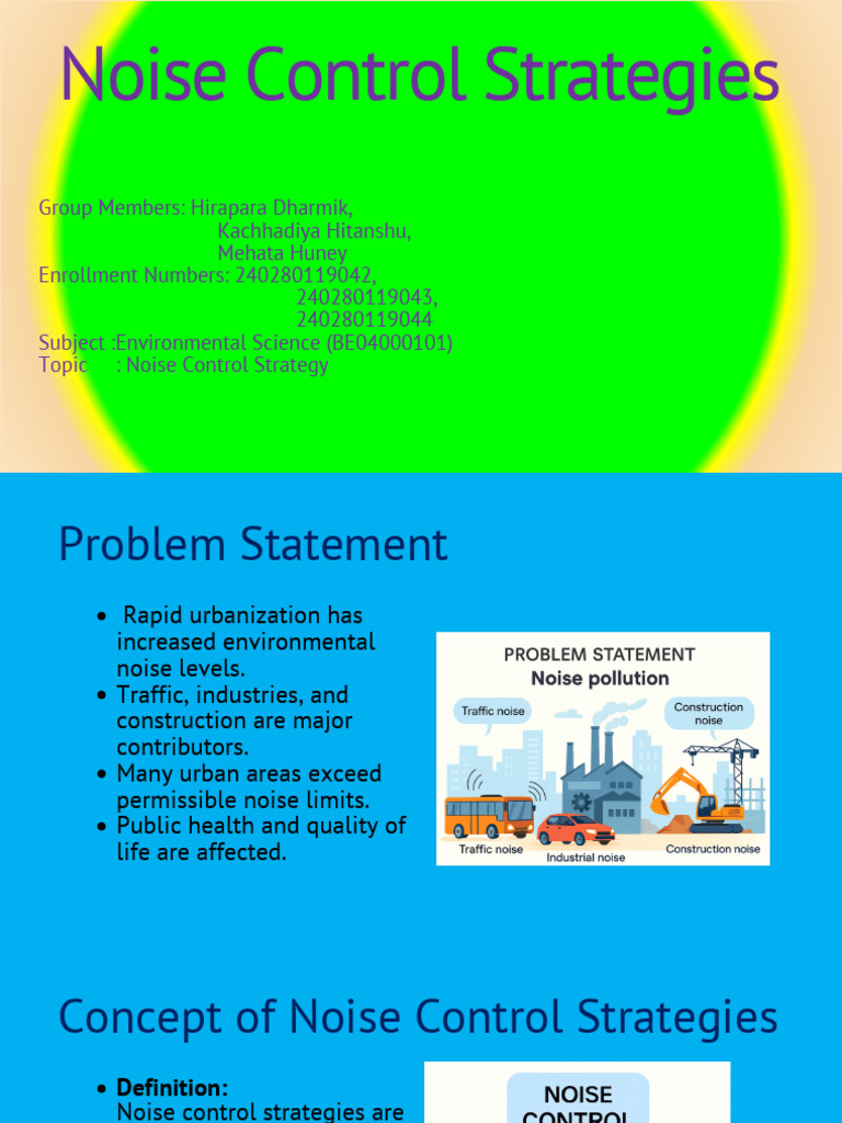 Noise Control Strategies - PPTX 20260310 171624 0000 | PDF | Noise | Sound