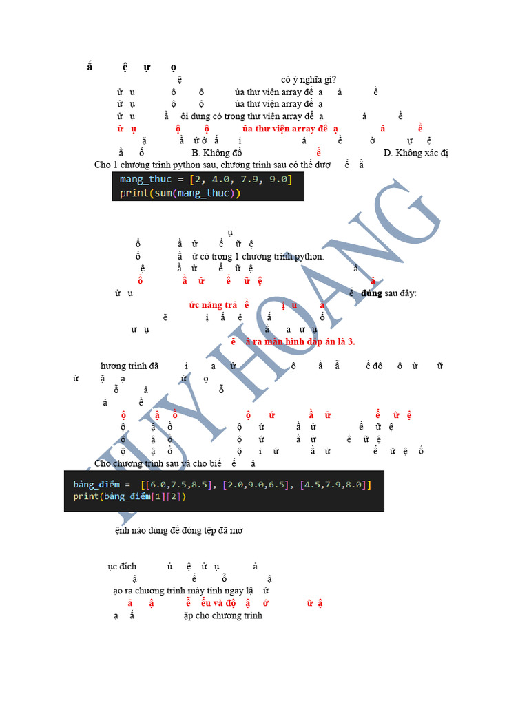 Đáp Án-Đề 1 Tin GK 2 | PDF