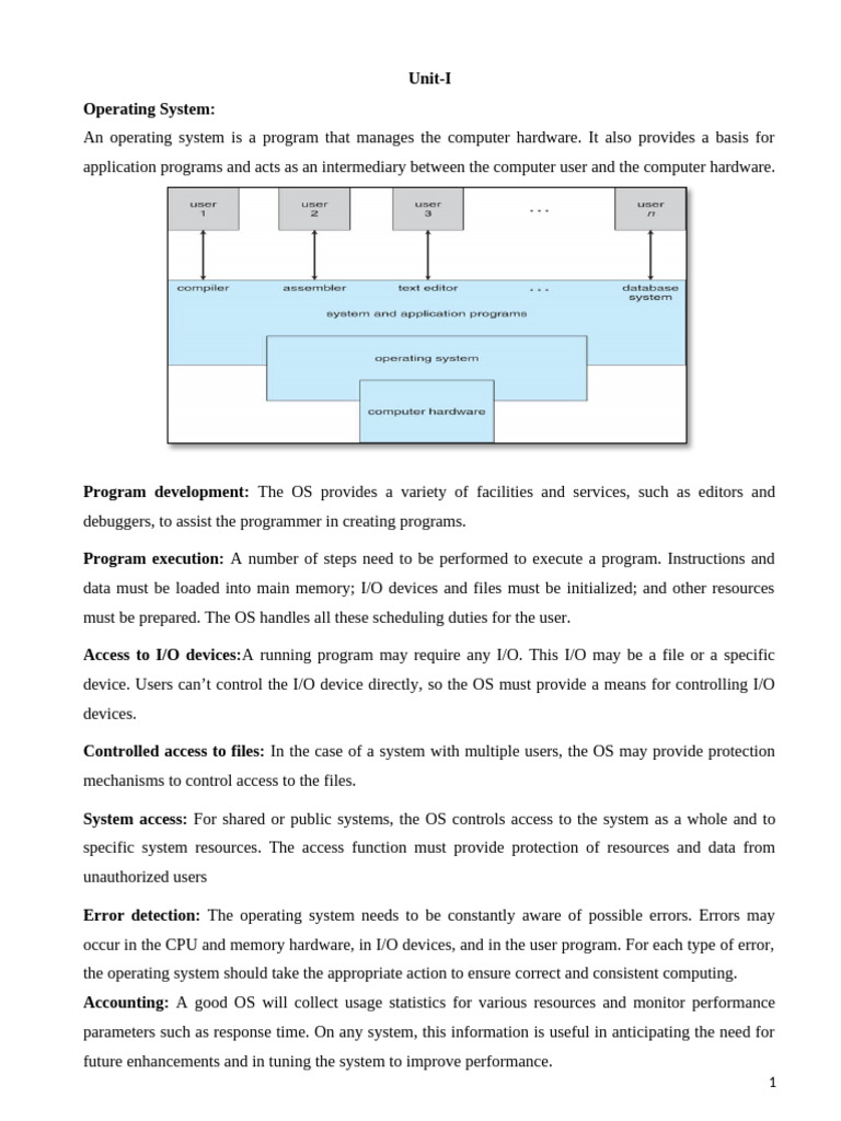 Operating System - Unit-1 | PDF | Operating System | Process (Computing)