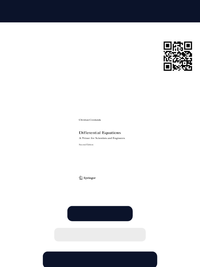 Differential Equations A Primer For Scientists and Engineers 2nd ...