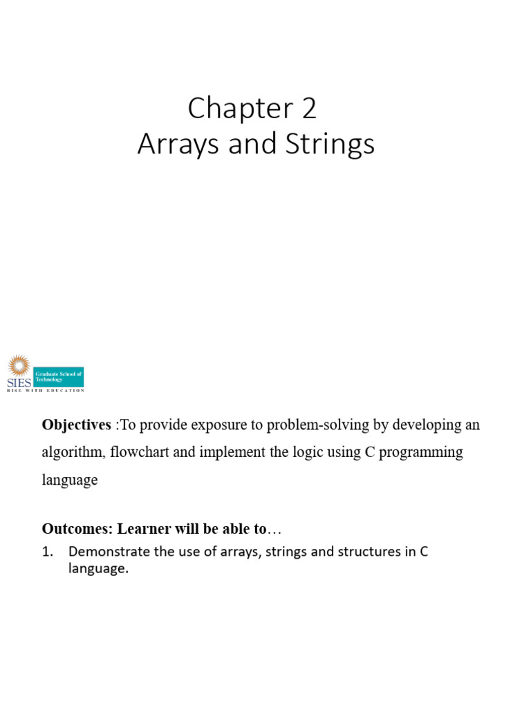 Module 02-Array and Strings | PDF | Data Type | String (Computer Science)