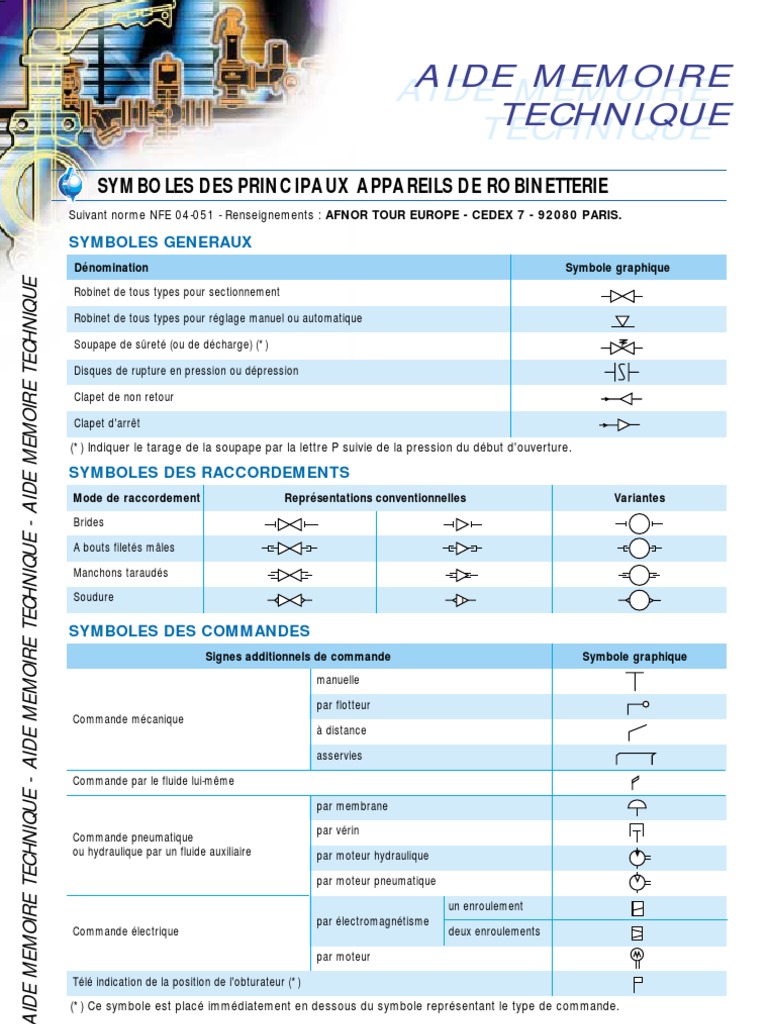 Symboles de Robinetterie et Tuyauterie | PDF | Robinet (plomberie) | Pompe