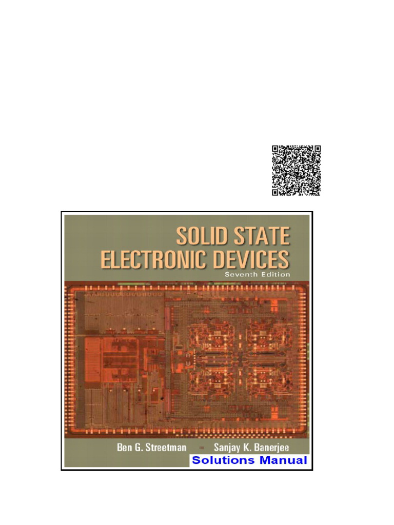 Solid State Electronic Devices 7th Edition Streetman Solutions Manual ...
