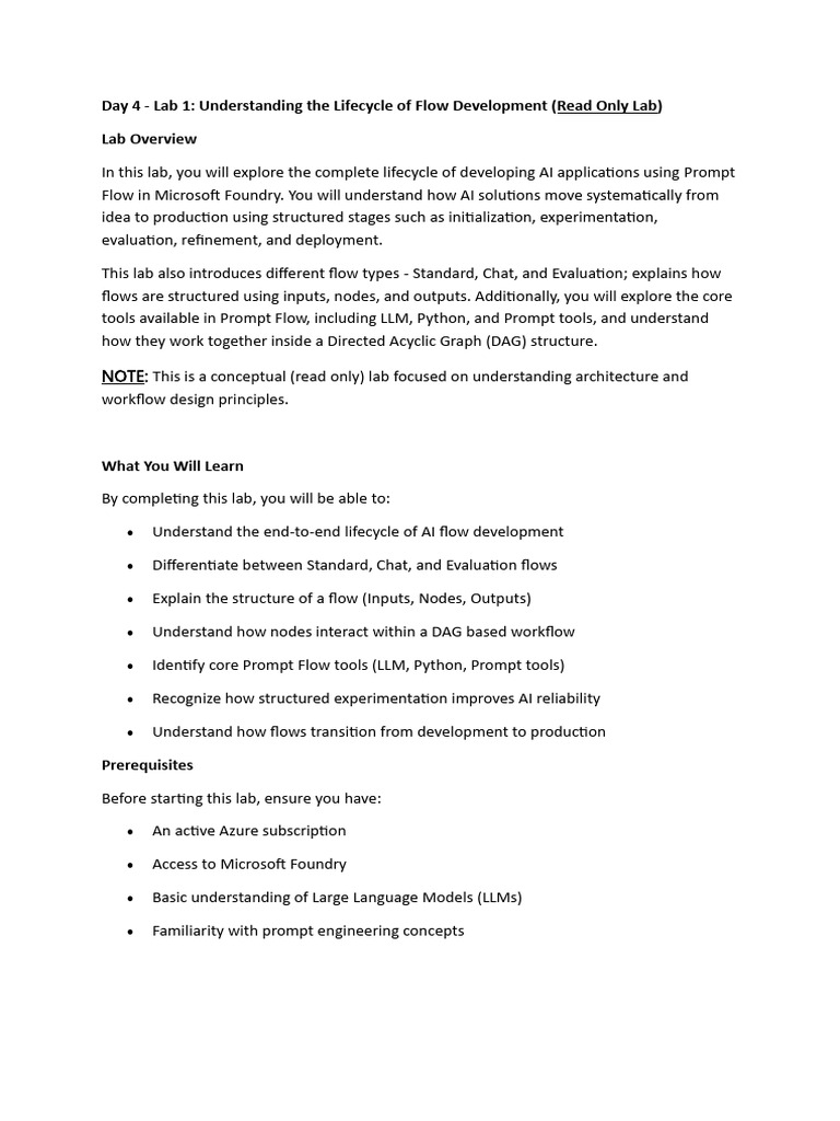 Lab 1 Understanding the Flow Development | PDF | Artificial ...