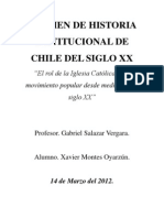 Trabajo Historia Institucional de Chile del Siglo XX Examen - Xavier Montes Oyarzún - Gabriel Salazar Vergara