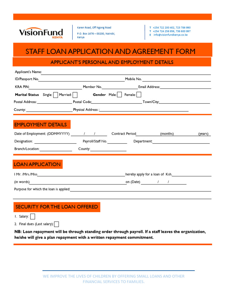 Staff Loan Application Form - Final-Oct | PDF | Loans | Interest