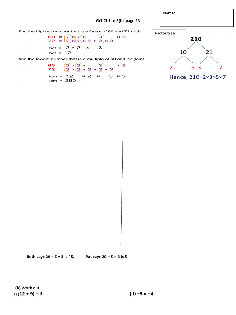 Ch1 & Ch2 Worksheet | PDF