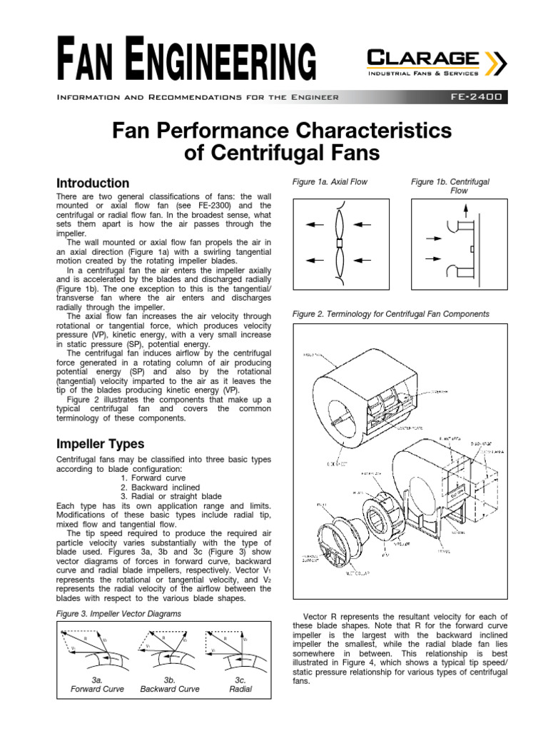 Fan Performance Characteristics of Centrifugal Fans FE 2400 | PDF ...