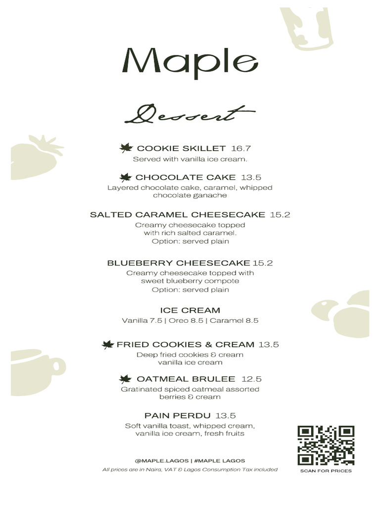 MAPLE Dessert Menu | PDF