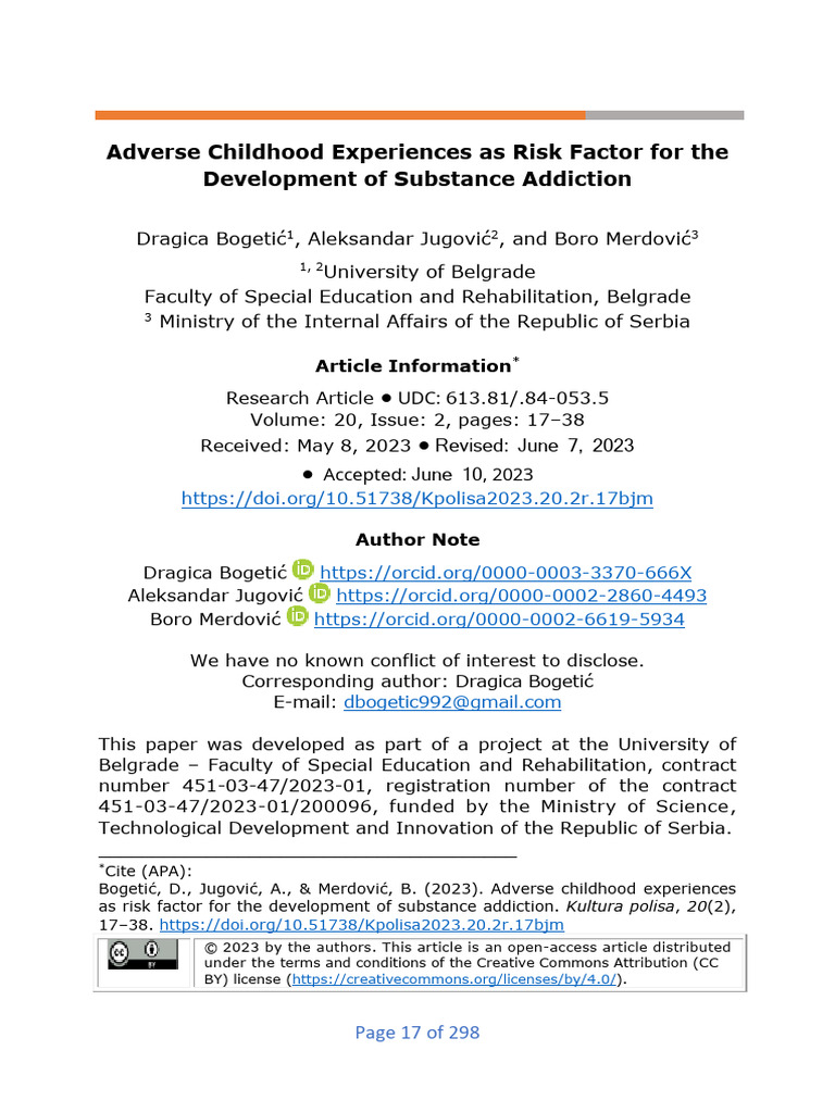 Adverse Childhood Experiences As Risk Factor | PDF | Psychological ...