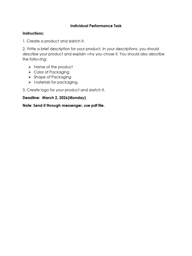 Individual Performance Task (1) | PDF