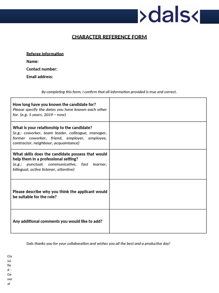 Personal Reference | PDF