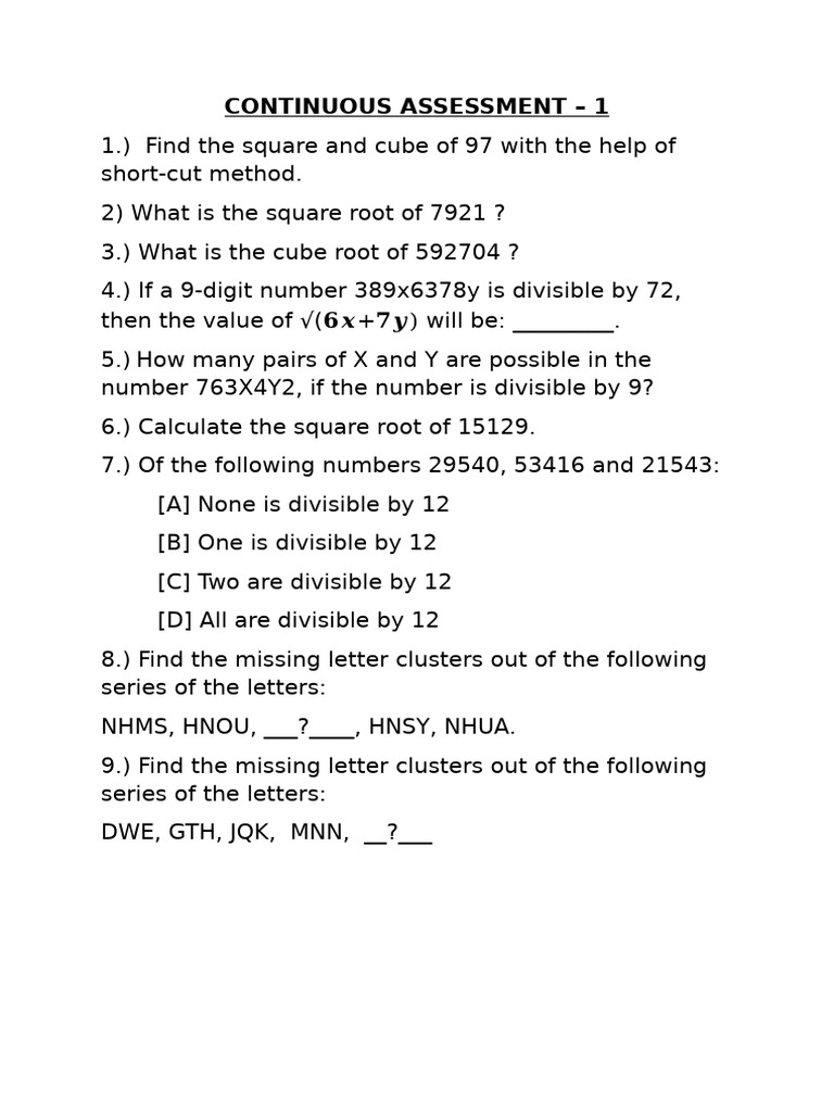 Continuous Assessment-1 Cll103 | PDF
