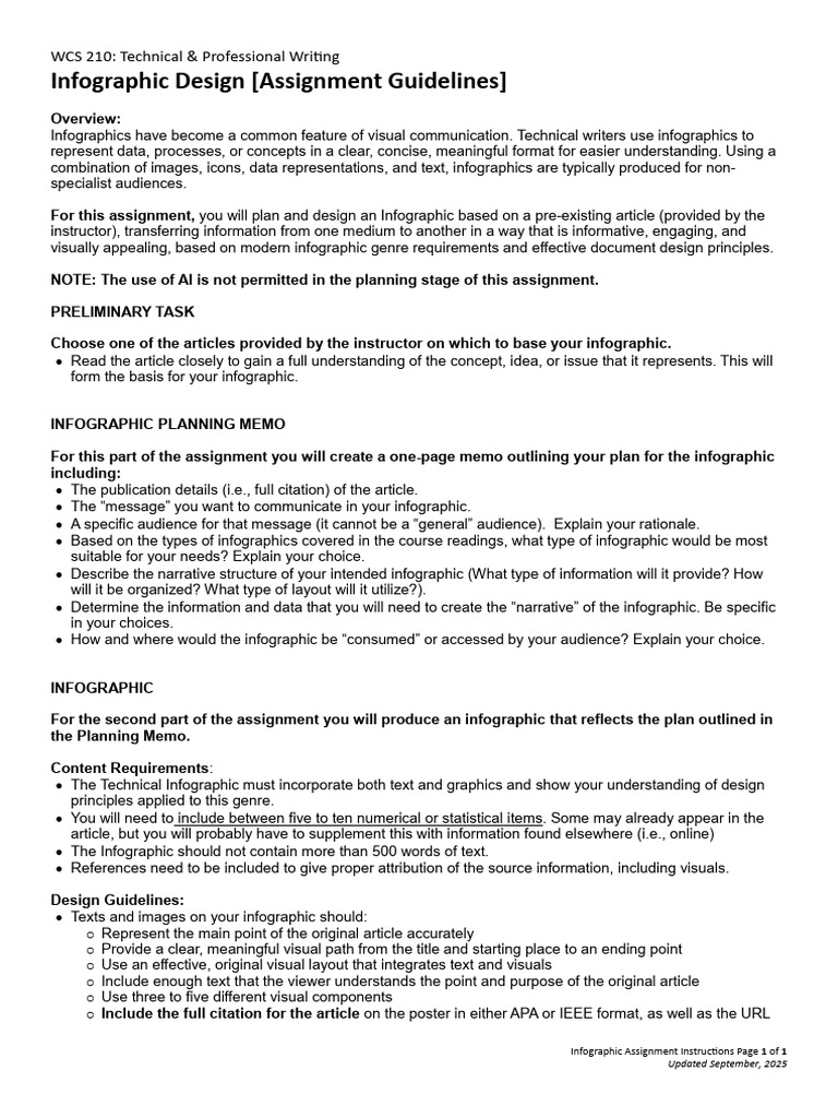 Infographic Assignment GUIDELINES (Spring 2026) | PDF | Infographics ...