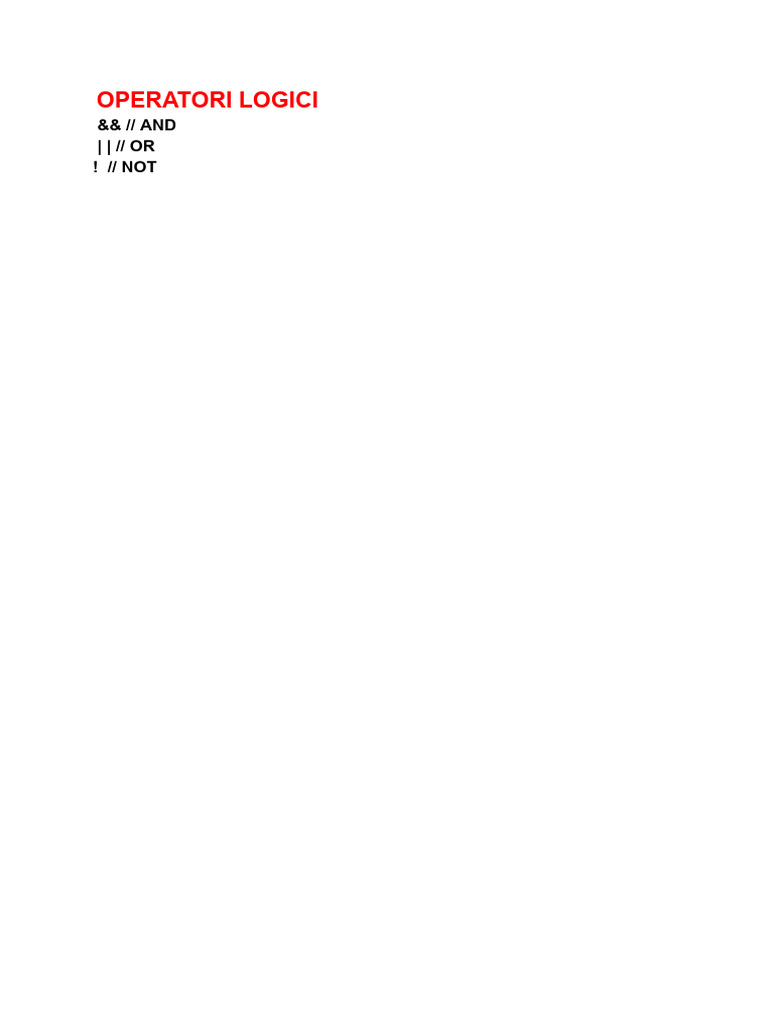 OPERATORI LOGICI | PDF