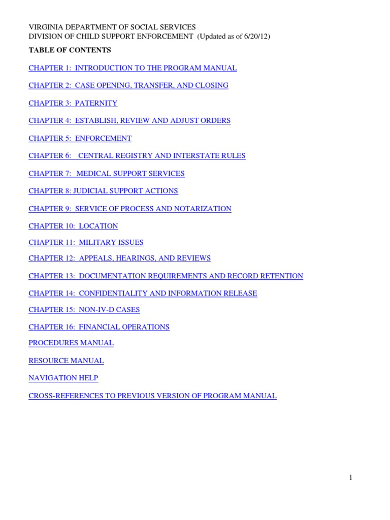 worksheet Nova Absolute Zero Worksheet virginia department of child support enforcement program manual june 2012 supplemental security income