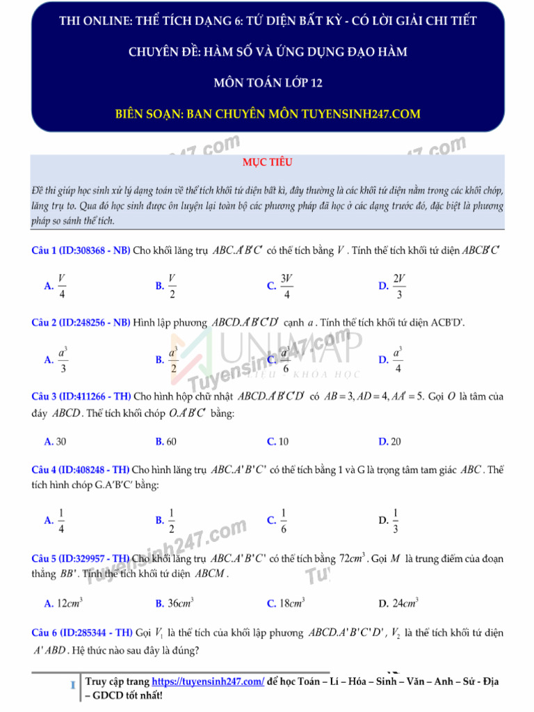 Thi Onilne The Tich Dang 6 Tu Dien Bat Ky 1676888640 | PDF