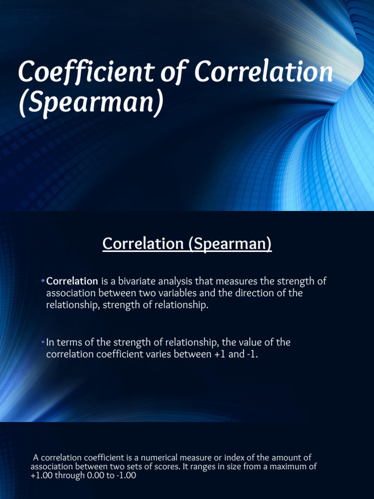 5823 - Coefficient of Correlation (Spearman) | PDF | Spearman's Rank ...