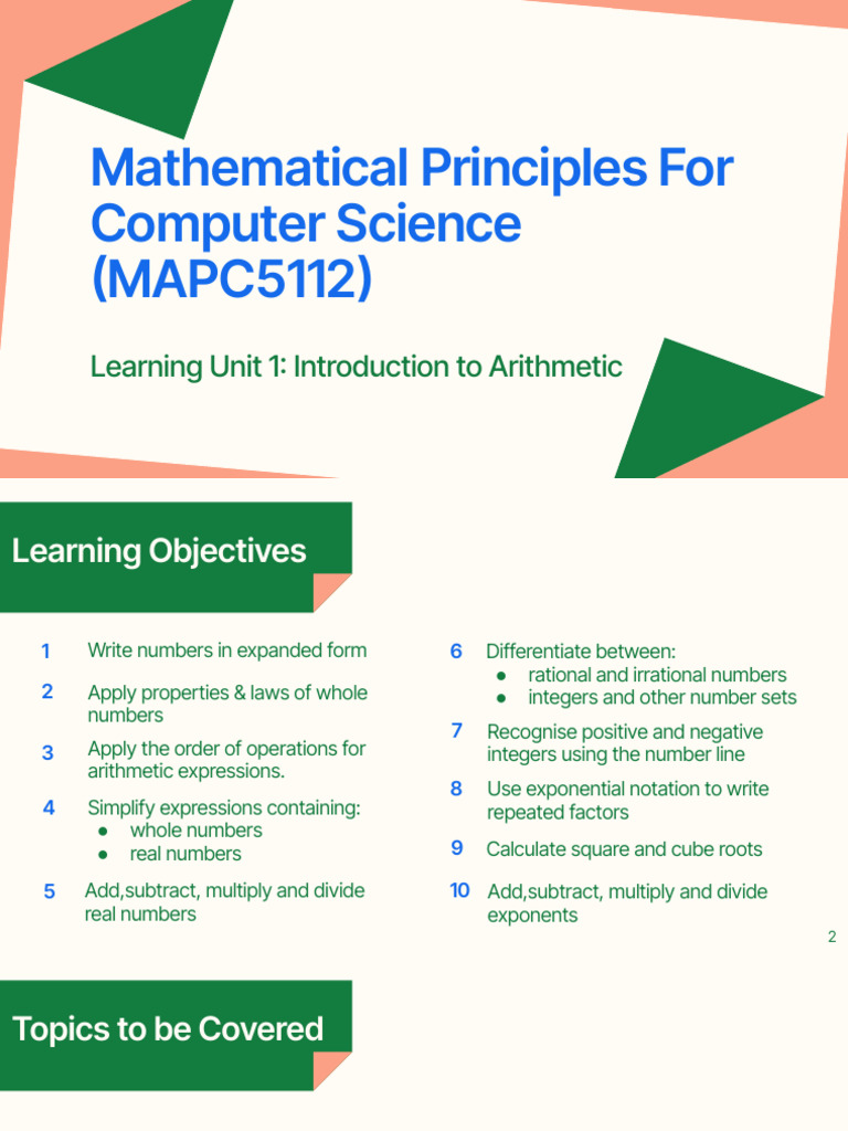 Maths Lecture Slides, Part 1. | PDF | Numbers | Integer