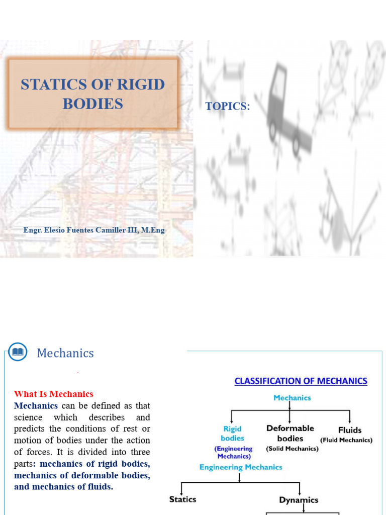 Lesson 1 5 Statics of Rigid Bodies | PDF | Force | Deformation ...