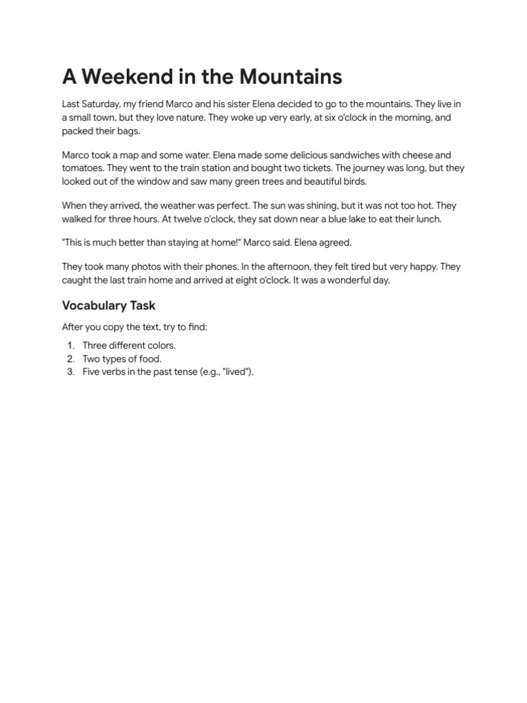 A2 Reading Practice | PDF
