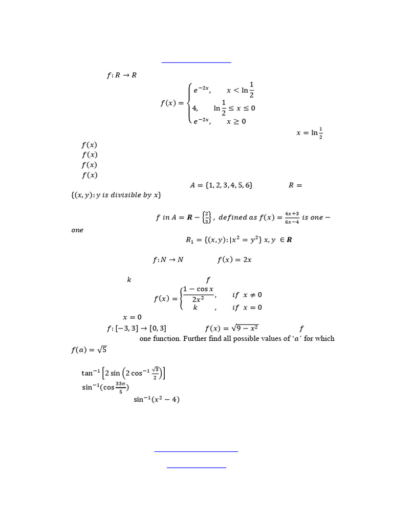 Class 12 CBSE Maths Important Questions For 2026 Exam | PDF | Linear ...