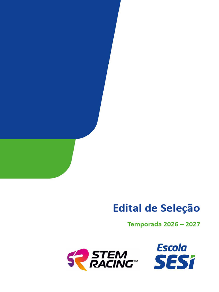 Edital STEM Racing 2026 2027 | PDF | Ciência, Tecnologia, Engenharia e ...