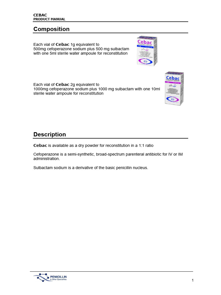 Cebac | PDF | Dose (Biochemistry) | Chemistry