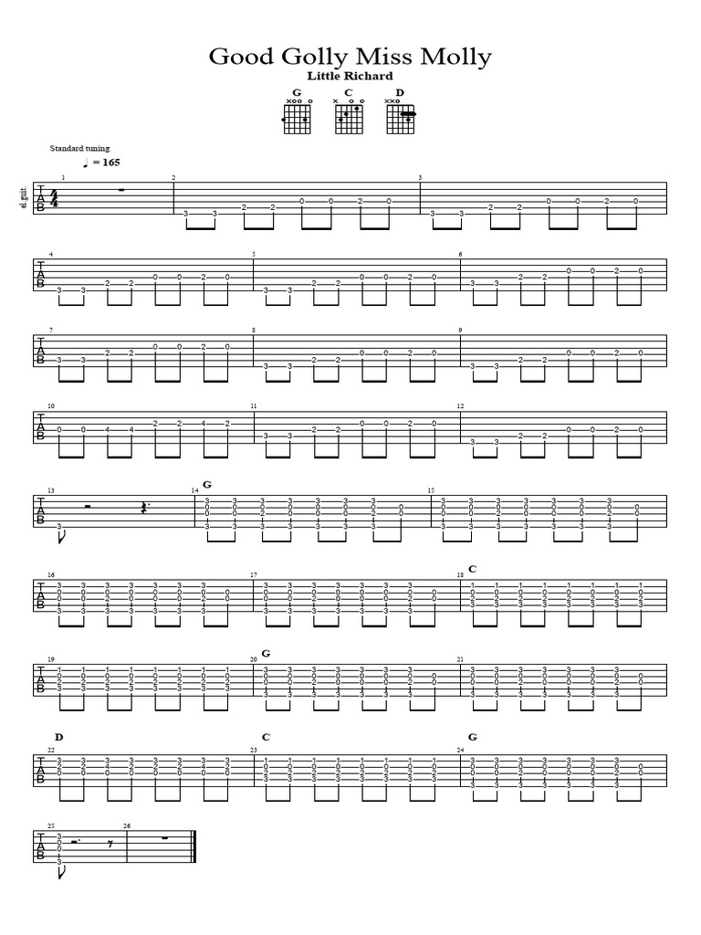Good Golly Miss Molly Riff + Chords | PDF | Elements Of Music | Music ...