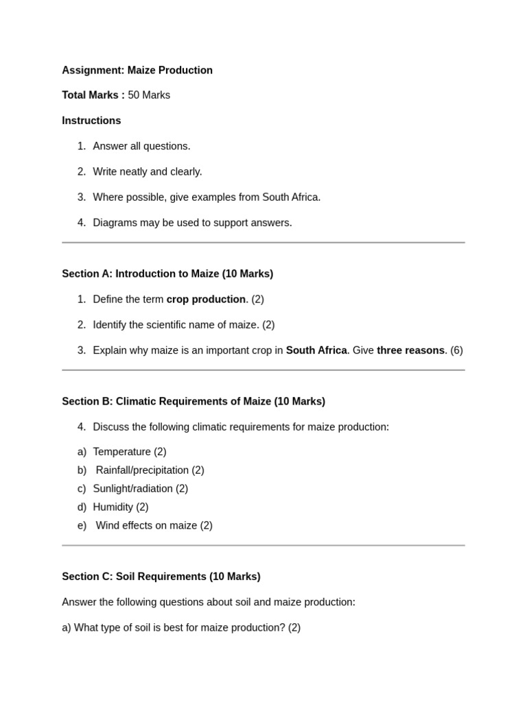 Grade 11 Assignment 1 - 010554 | PDF