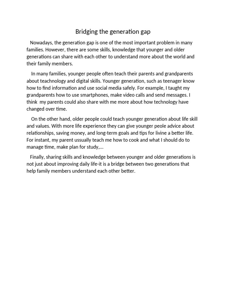 Bridging The Generation Gap | PDF