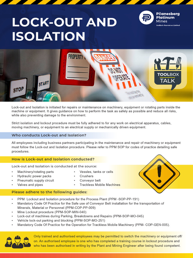 Safety Poster - Lock-Out and Isolation | PDF