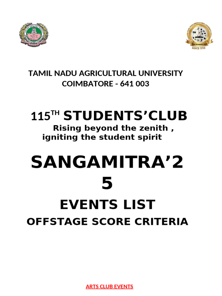SANGAMITRA 25 Score Card Criteria[1][1] | PDF