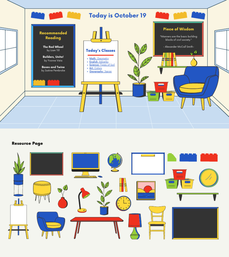 Colorful Building Blocks Virtual Classroom | PDF