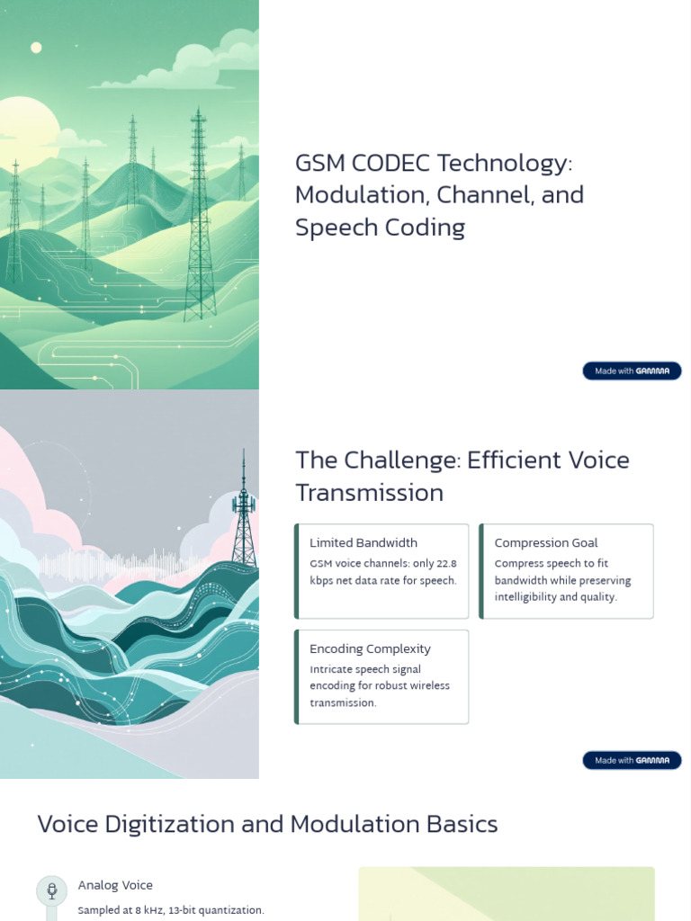 GSM CODEC Technology Modulation Channel and Speech Coding | PDF | Codec ...