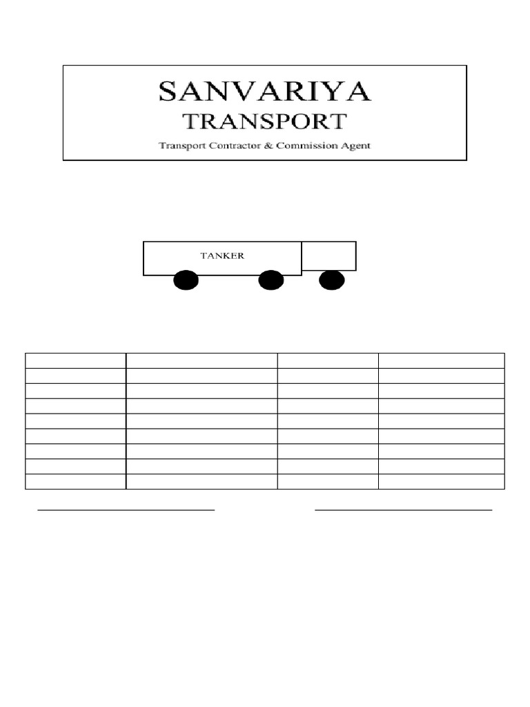 Sanvariya Transport LR With Logo Tanker | PDF