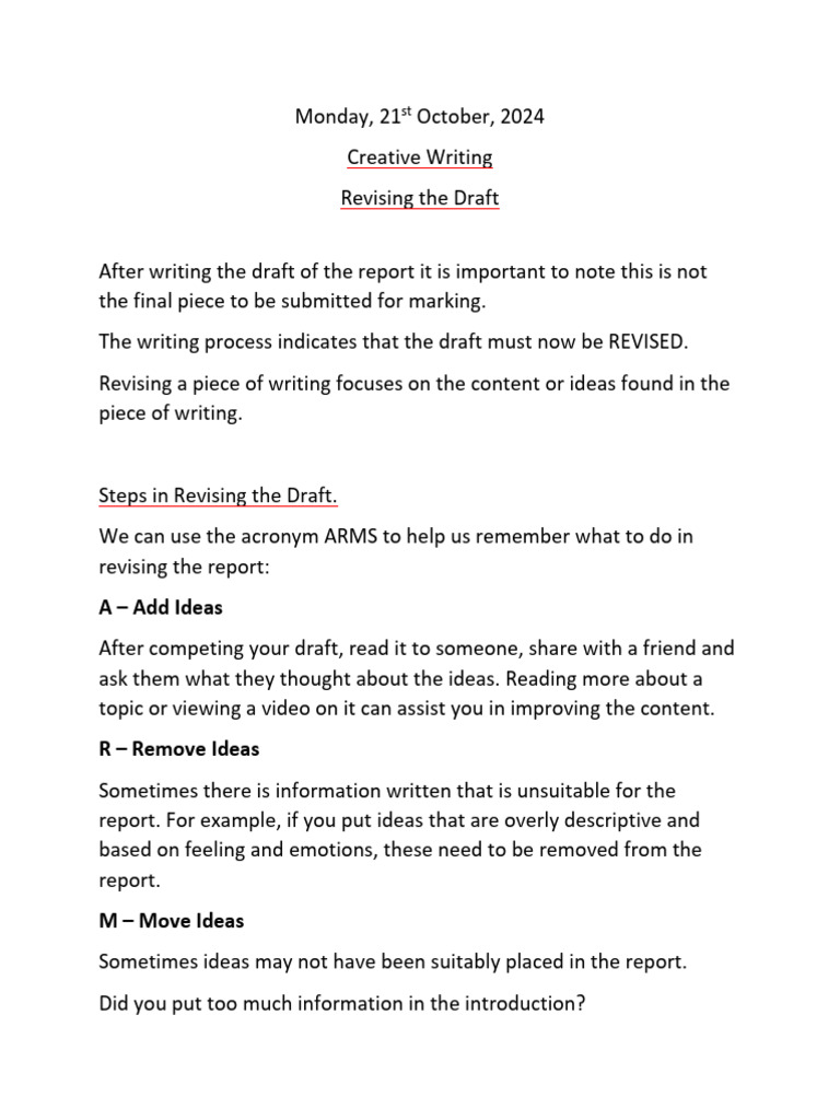 Revision of the Draft | PDF