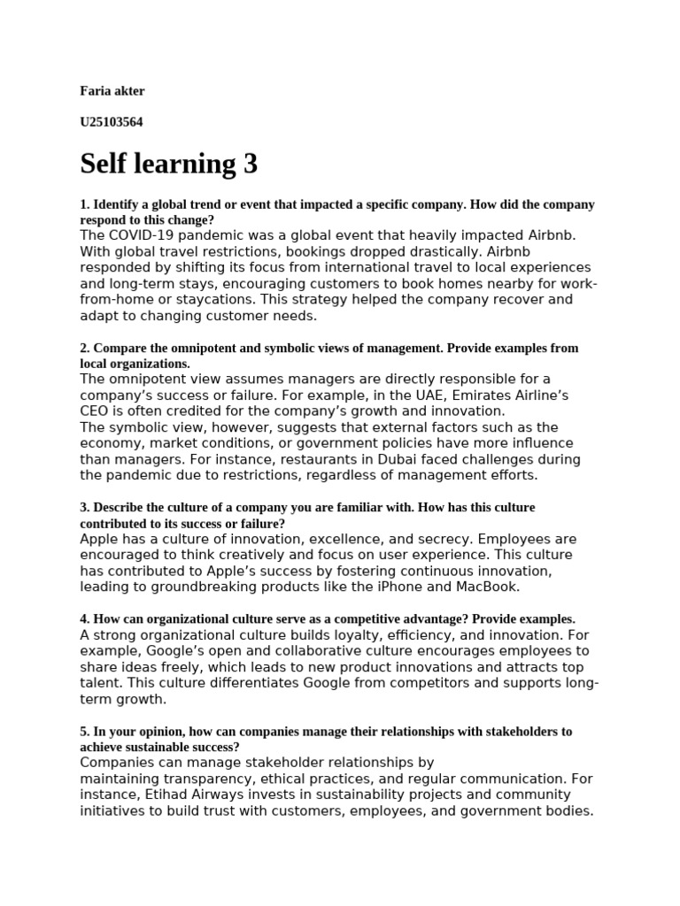 Self Learning 3 | PDF