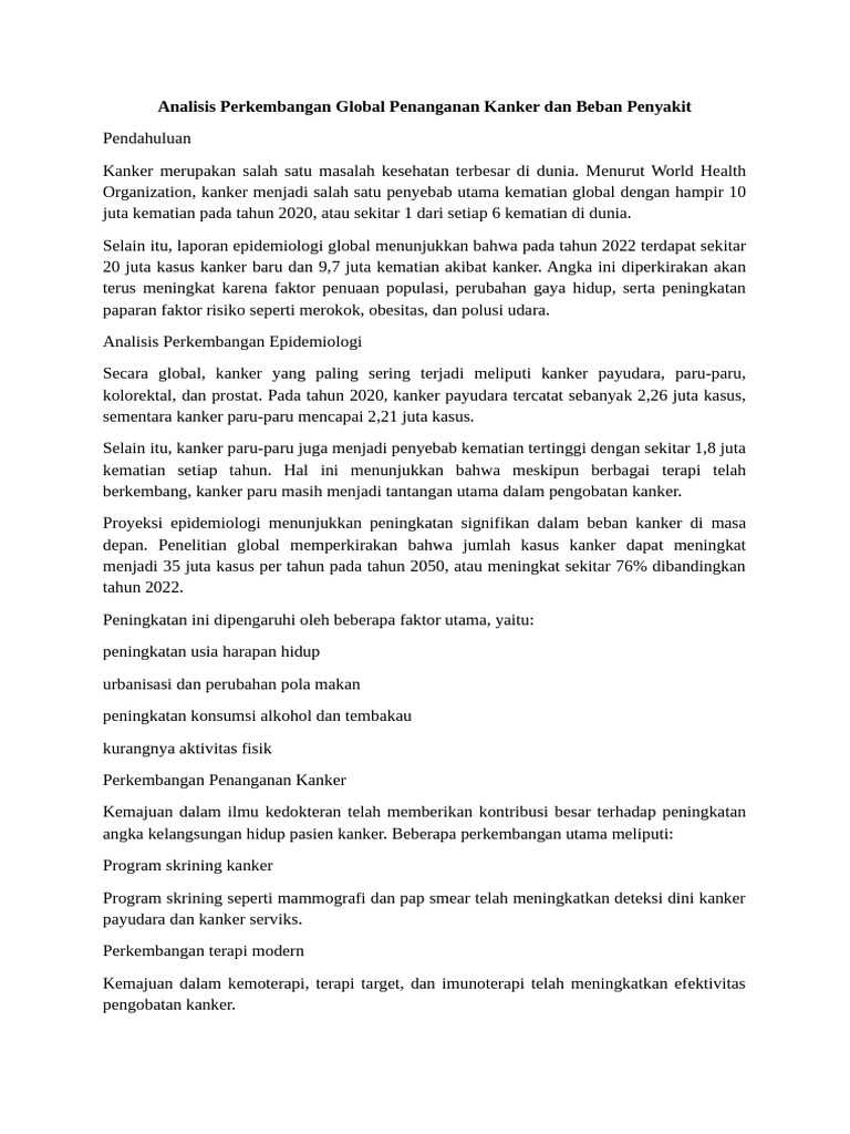 Analisis Perkembangan Terapi Target Dalam Pengobatan Kanker | PDF