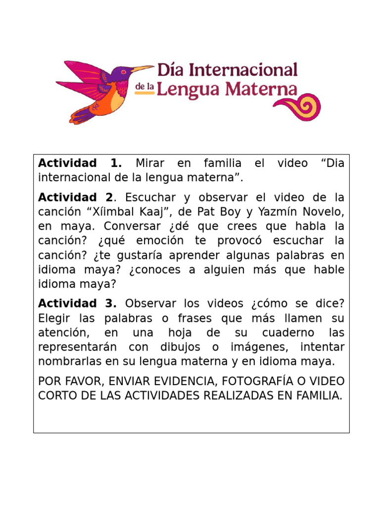 Dia de La Lengua Materna | PDF