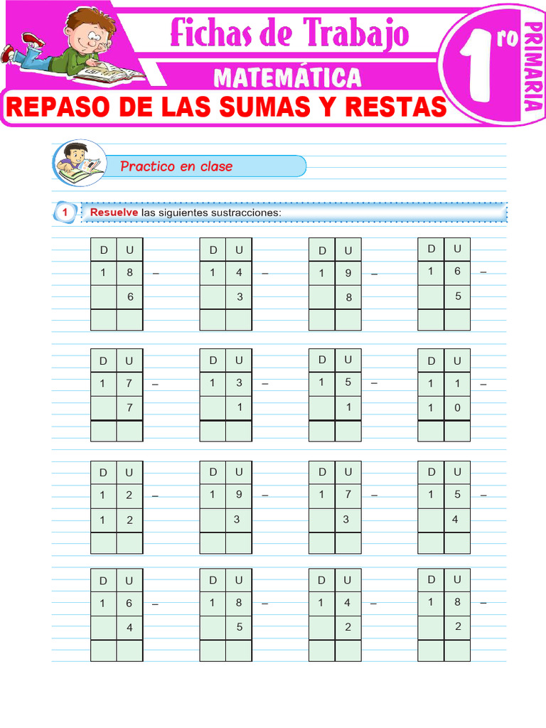 Repaso de Las Sumas y Restas para Primer Grado de Primaria | PDF