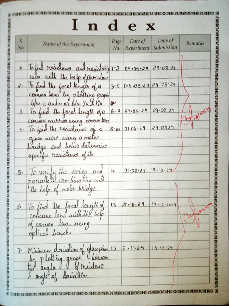 Physics Lab Record (Exp + Activities) | PDF