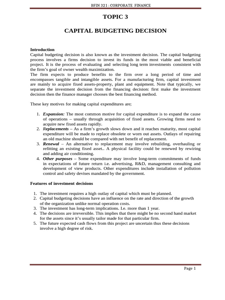 Capital Budgeting | PDF | Depreciation | Net Present Value