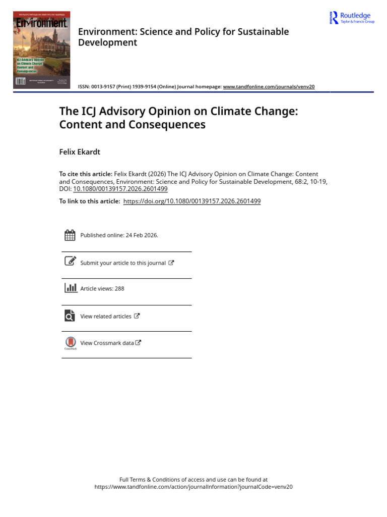 The ICJ Advisory Opinion On Climate Change Content and Consequences ...